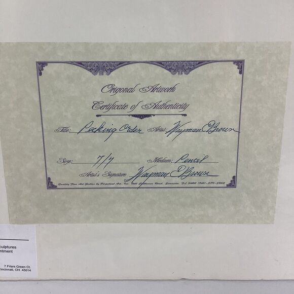 Wayman C Brown Pencil Sketch White Heron ‘Pecking Order’ 19x22 Signed & Matted - Picture 4 of 13